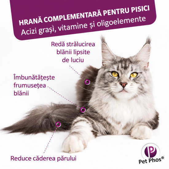 Pet Phos Felin Pelage Ceva - Supliment Pentru Pisici 3x12 Tablete